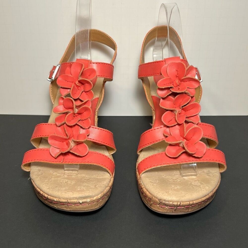 Womens B.O.C. Born Concept Evita Coral Pink Wedge Sandals / Size 10 Medium - Picture 2 of 8